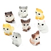 40Pcs 8 Styles Opaque Resin Cat Shape Display Decorations DJEW-CJC0007-05-8