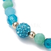 Glass Faceted Round Beaded Stretch Bracelets BJEW-JB10057-01-3