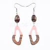 Resin & Wood Dangle Earrings EJEW-JE03469-05-2