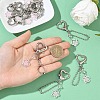 10Pcs Alloy Glass & 304 Stainless Steel Pendant Decorations HJEW-YW00532-5