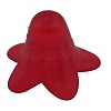 Red Frosted Transparent Acrylic Flower Beads X-PLF018-11-2