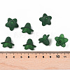 Teal Frosted Transparent Acrylic Flower Beads X-PLF018-09-4