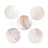 Flat Round Freshwater Shell Pendants SHEL-M005-41-1