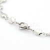 Casual Style 304 Stainless Steel Flower Link Chain Bracelets STAS-O036-04P-3