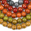 Handmade Fancy Antique Glazed Porcelain Ceramic Round Beads Strands PORC-L019-8mm-M-2