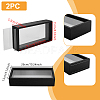 Rectangle Double Sided Clear Acrylic with Wood Display Cases ODIS-WH0038-237C-2