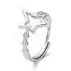 Non-Tarnish 304 Stainless Steel Hollow Star Adjustable Rings RJEW-D006-23P-1