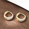 Brass Enamel Hoop Earrings EJEW-D336-01G-3