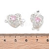 Brass Micro Pave Cubic Zirconia Box Clasps KK-B125-07S-01-3