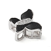 Brass Micro Pave Clear Cubic Zirconia Silde Charms KK-C086-02P-03-2