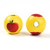 Printed Wood European Beads WOOD-L020-D01-2