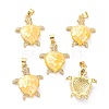 Real 18K Gold Plated Brass Micro Pave Clear Cubic Zirconia Pendants KK-D004-05G-M01-2