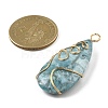 Natural Mixed Gemstone Copper Wire Wrapped Pendants PALLOY-JF02208-4