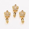 Long-Lasting Plated Brass Micro Pave Cubic Zirconia Ice Pick Pinch Bails X-ZIRC-F069-22G-1