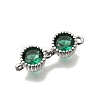 Brass Pave Cubic Zirconia Connector Charms KK-N289-26-3
