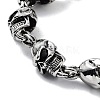 Retro Alloy Skull Link Chain Bracelets for Women Men BJEW-L684-008AS-2