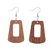 Wood Dangle Earrings EJEW-JE04009-2