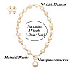 ABS Plastic Imitation Pearl Round Beaded Pendant Necklaces & Dangle Earrings Sets for Women WGD1C77-02-2