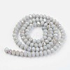 Electroplate Opaque Solid Color Glass Beads Strands EGLA-A034-P3mm-L16-2