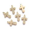 316 Surgical Stainless Steel Cubic Zirconia Tiny Cross Charms STAS-F256-018G-1
