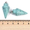 Synthetic Turquoise Gemstone Pointed Pendants G-K384-01P-03-3