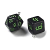 7 Styles Opaque Resin Polyhedral Dice Pendants Set RESI-A029-01B-2