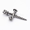 Retro 304 Stainless Steel Cross Gothic Pendants STAS-E094-08AS-2