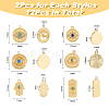 12Pcs 6 Style Eye Theme 304 Stainless Steel Pendants STAS-DC0012-68-2