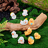 9Pcs 9 Styles Cartoon Cute Resin 3D Duck Figurines DJEW-TA0001-39-6