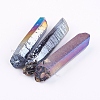 Electroplated Natural Quartz Crystal Graduated Beads Strands G-P315-A02-3