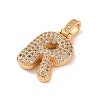 Brass Micro Pave Cubic Zirconia Pendants KK-C076-29R-G01-2