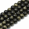Natural Golden Sheen Obsidian Beads Strands X-G-S150-20-6mm-1