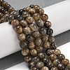 Natural Black Moonstone Beads Strands G-Q183-A01-02-1