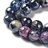 Electroplate Natural Fire Crackle Agate Beads Strands G-G0006-A01-09-4