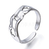 304 Stainless Steel Open Cuff Ring for Women RJEW-N040-45-1