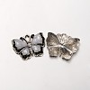 Butterfly Antique Silver Tone Alloy Rhinestone Enamel Pendants ENAM-N041-03A-1