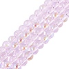 Transparent Electroplate Glass Beads Strands EGLA-Q132-6MM-01A-12-1