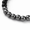 Unisex Natural Black Agate(Dyed) Beads Stretch Bracelets BJEW-JB04785-3