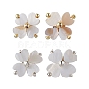 Clover Natural Freshwater Shell Stud Earrings EJEW-JE06387-2