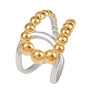 Adjustable 304 Stainless Steel Cuff Rings for Women RJEW-B135-01GP-10-2