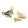 Rack Plating Brass Micro Pave Colorful Grade AAA Cubic Zirconia Pendants KK-M280-07G-2