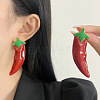 Alloy Enamel Stud Earrings EJEW-F387-01G-1
