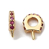 Horse Shoes Rack Plating Brass Micro Pave Cubic Zirconia Pendant Bails KK-S397-07B-1
