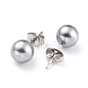 Acrylic Imitation Pearl Ball Stud Earrings STAS-Z035-05F-03-2