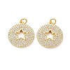 Brass Micro Pave Clear Cubic Zirconia Pendants ZIRC-L100-109G-2