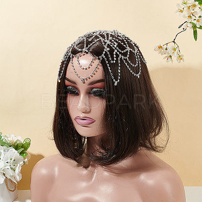 1Pc Rhinestone Mesh Headpiece Cap OHAR-WR0001-03S-1