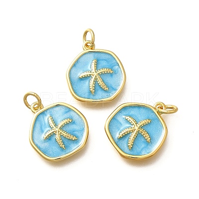 Brass Enamel Pendants KK-Q043-11G-A-1