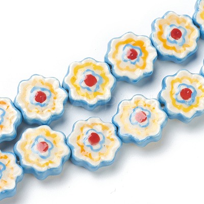 Handmade Porcelain Flower Beads PORC-J008-04A-1
