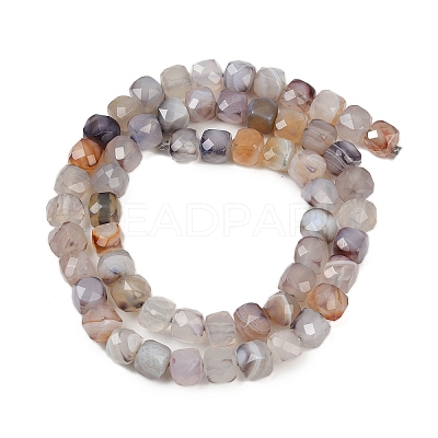 Natural Botswana Agate Beads Strands G-H078-C37-6mm-1