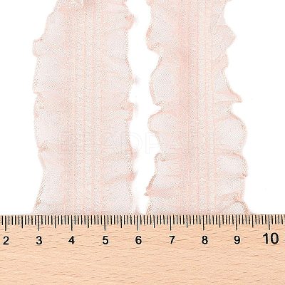 20 Yards Polyester Pleated Elastic Lace Trim SRIB-M015-01A-1
